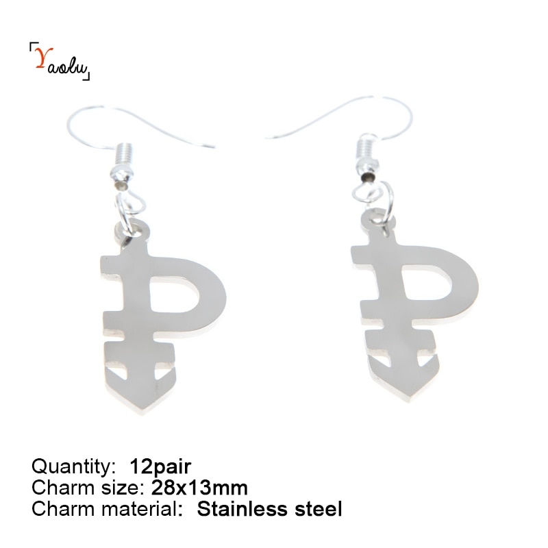 Conjunto de joyería Pansexual talismán de símbolo LGBT, gargantilla de acero inoxidable, colgante, brazalete, pendiente de tobillo Kerying: 12pair Earring