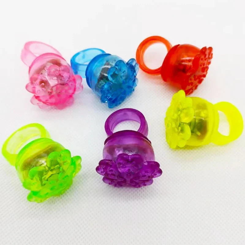 50pcs Light up Rings Bumpy Jelly Rubber Ring Glow Party Favor Finger Lights for Kids Birthday Party Christmas Halloween Festival: Red