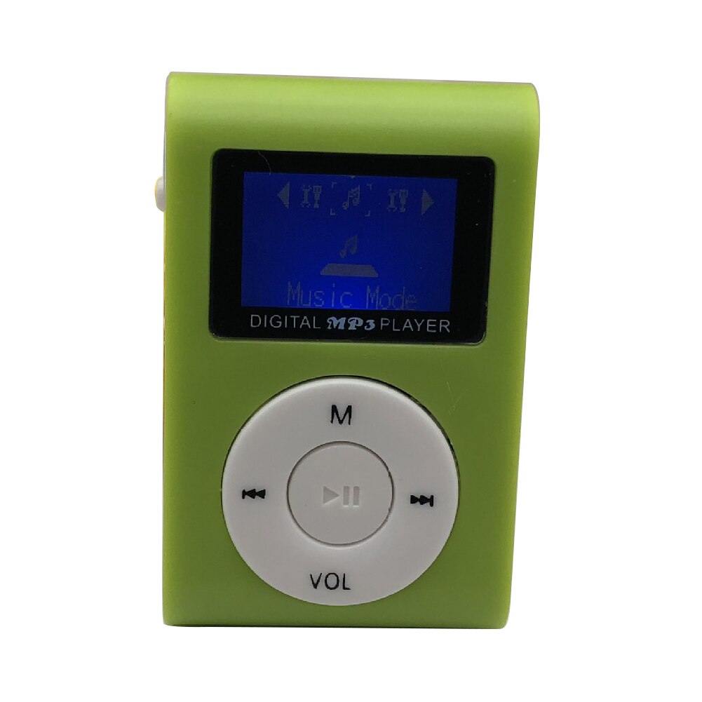 Mini USB MP3 Player Lcd-scherm Ondersteuning Tf-kaart FM Radio: Green