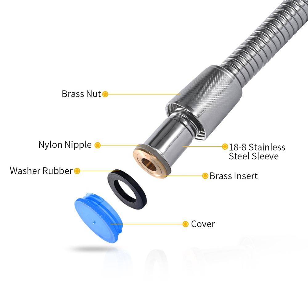 Tubo Flexible de agua suave para ducha, manguera de lluvia común de 1,5 m O 2m, cromado, accesorios de baño negros
