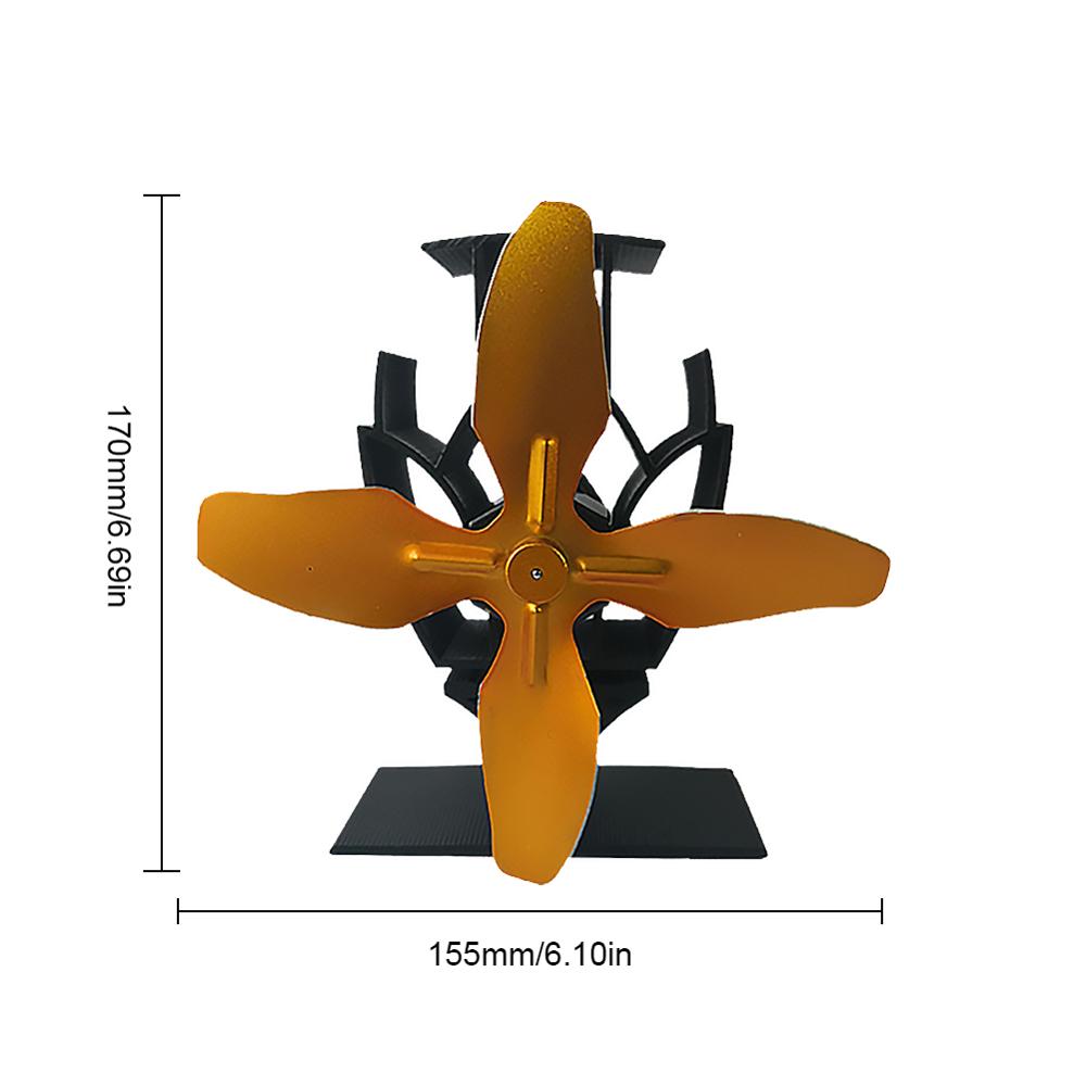 Thermische energie aangedreven oven fan milieuvriendelijke self-powered haard fan 4 blade