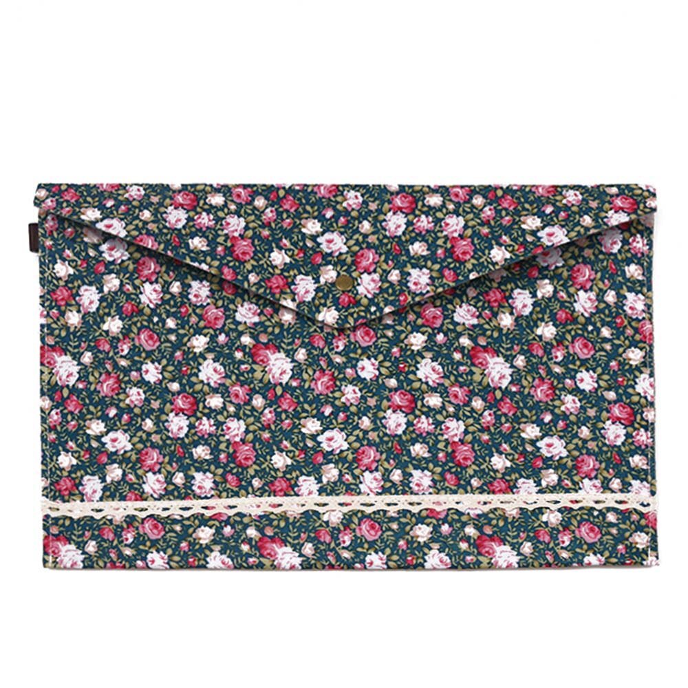 1PC Cloth A4 file Document Folders Bag Floral Printed Envelope A4 Files Storage Bags Stationery Office School Supplies