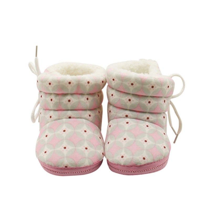 Winter Kawaii 3 Colors Newborn Baby Girls Lovely Boots Coin Circle Baby Cute Plus Cashmere Warm Baby Boots