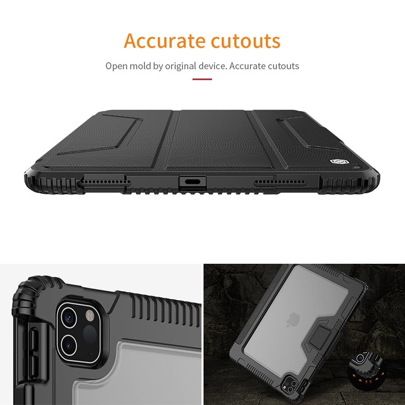 NILLKIN For iPad Pro 11 case Magnetic PU Leather Flip Cover PC back cover smart for iPad Pro 12 9 case with Protector
