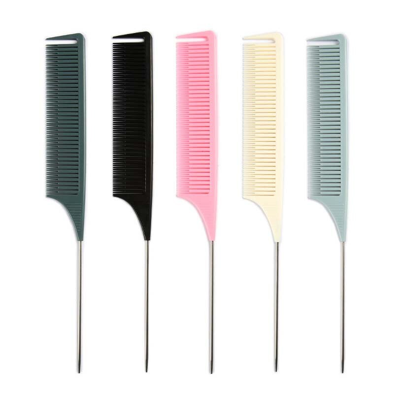 5 Farben Optional Plastik Haar Farbstoff Kamm Heimat Salon Weberei hervorheben Folierung Haar Kamm Bürste lockig Haar Bürste