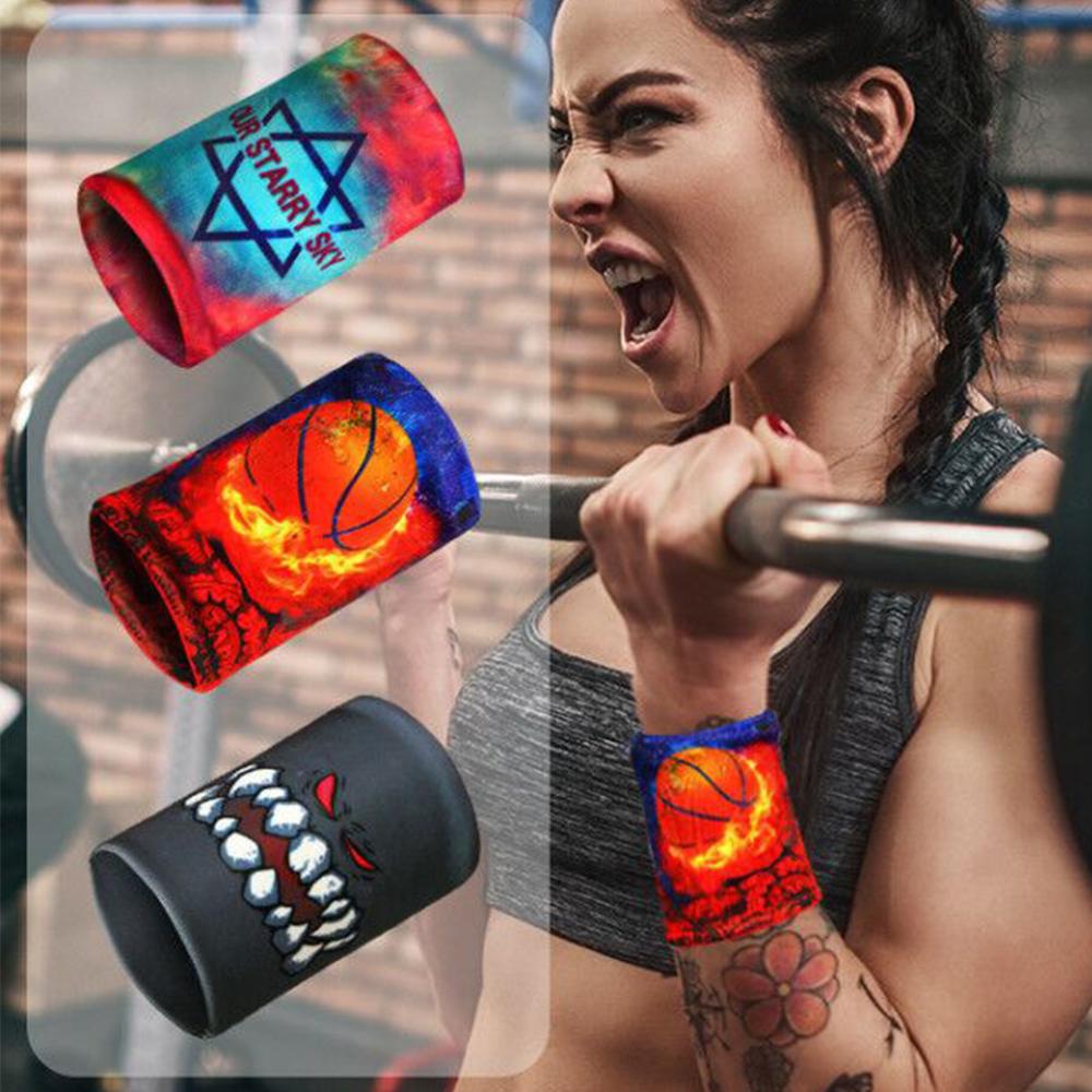 Colorful polyester Unisex Sport Sweatband Wristband Wrist Protector Running Badminton Basketball Brace Terry Cloth Sweat Band AA