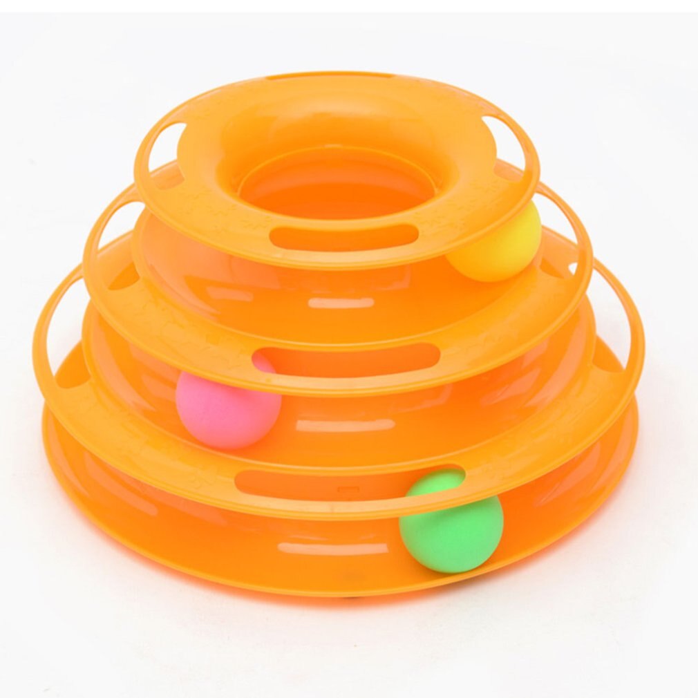 3 niveaux chat jouet drôle tour pistes disque chat pistes jouets formation Intelligence Amusement plaque chat balle jouets pour chats: Gris clair
