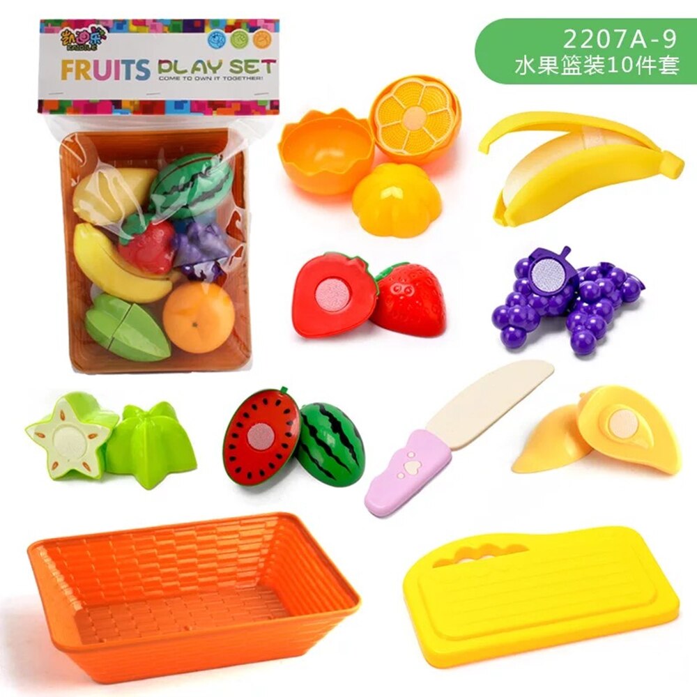 Pretend Play Set Plastic Food Toy DIY Cake Toy Cutting Fruit Vegetable Food Pretend Play Toys For Children Educational: 2207A-9