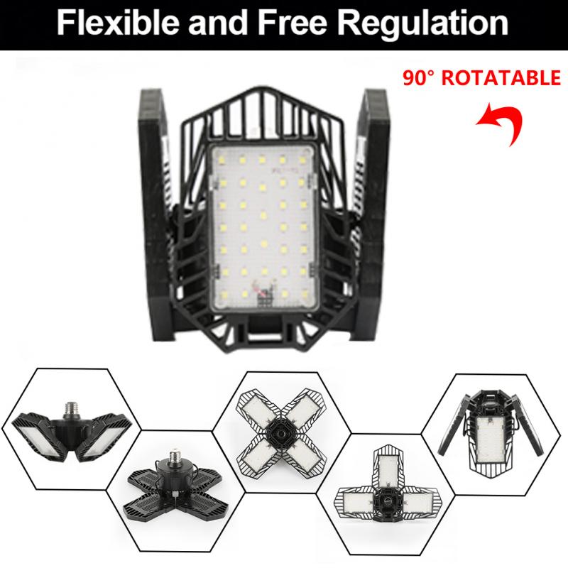 Super Bright LED Garage Ceiling Lights E27 60w LED Deformation High Bay Lighting Industrial Lamp Workshop Light