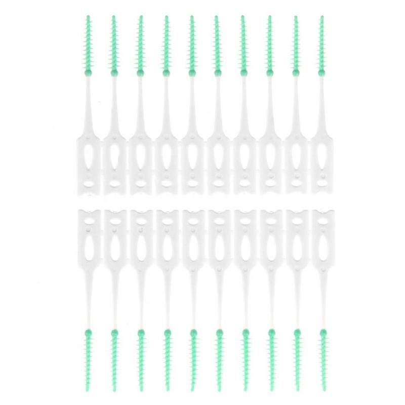 20pcs Interdental Floss Brushes Dental Teeth Oral Care Clean Soft Between Interdental Floss Brushes Massage Gums Toothpick