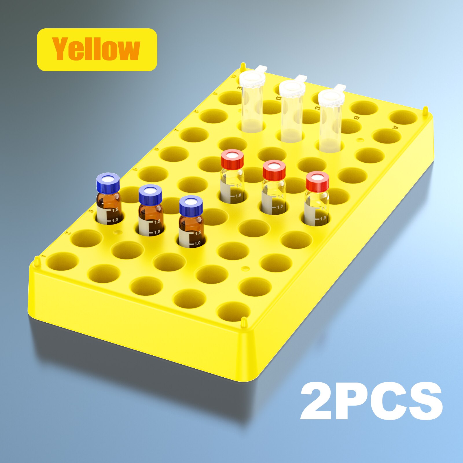 2 paczka Plastc fiolka stojak na rowery 50 posiada średnica 12mm 1.5/2ml fiolki cylinder wirówki regały robić układania w stos materiały laboratoryjne przez Ks-Tek: żółty