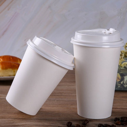 100 st/pack vita pappersmuggar med lock engångs kaffekopp mjölk te kopp hushållskontor drickstillbehör festtillbehör