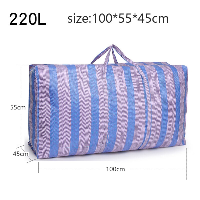 Extra grande espessamento em movimento casa saco de viagem saco de bagagem tecido à prova d160água 160l 230l armazenamento saco de classificação: 220L 100X55X45CM