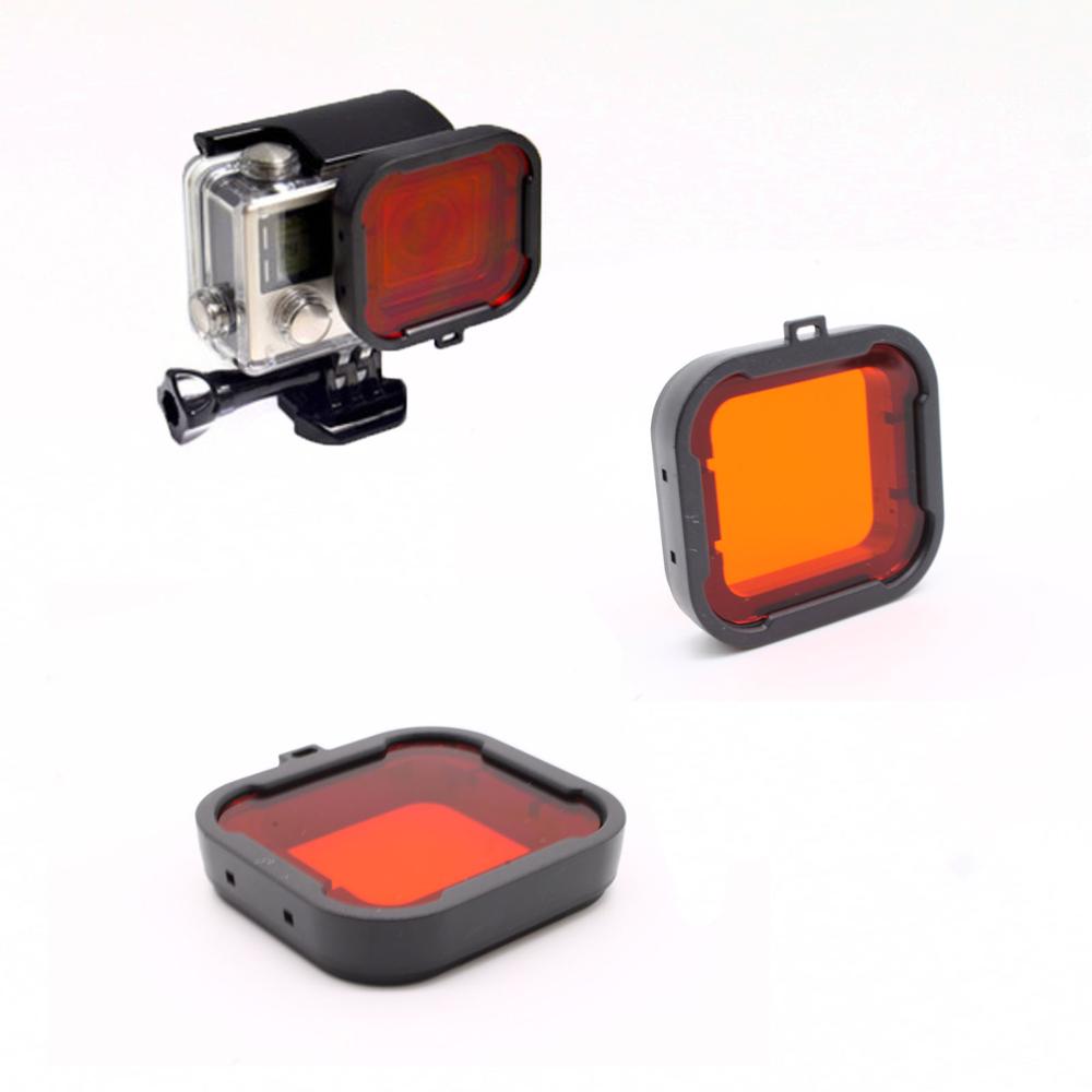 Gopro tarvikkeet sukellussuodatin punainen/oranssi/keltainen/harmaa/violetti vedenalaisen sukelluslinssin suodatin gopro hero 3+/ 4 :lle: Oranssi