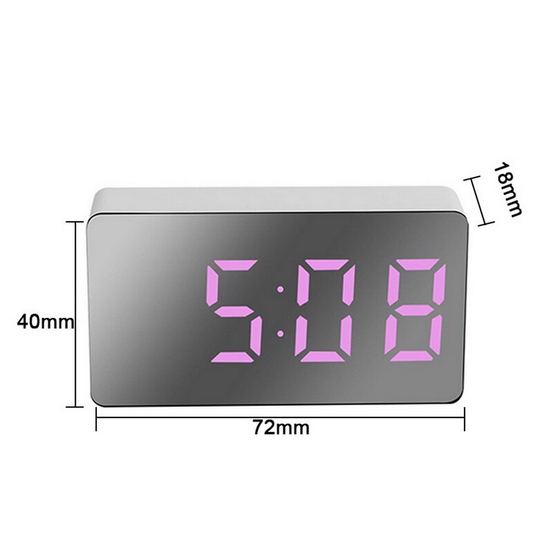 Bluetooth LED Alarm Clock With FM Radio Wireless Bluetooth Speaker Mirror Display Support Subwoofer Music Desktop Table Clock: C4