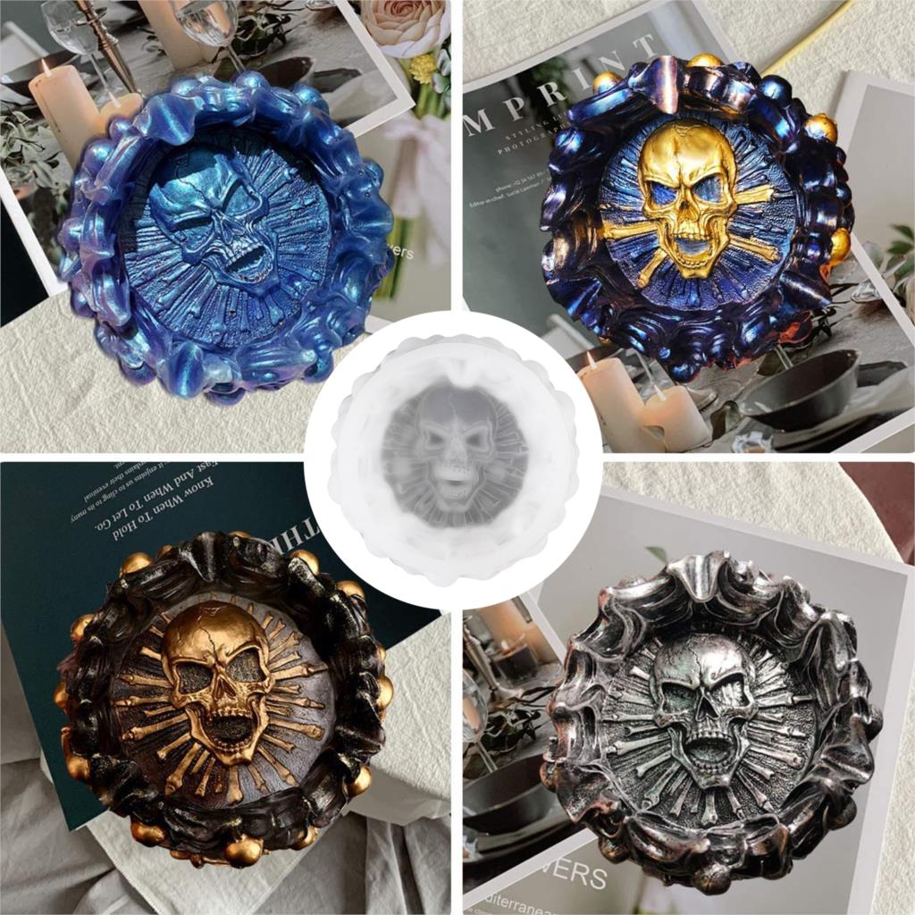 Siliconen Epoxy Mallen Hars Asbak Craft Diy Hars Mold Schedel Hart Plein Mold Diy Kristal Uv Sieraden Maken Gereedschap