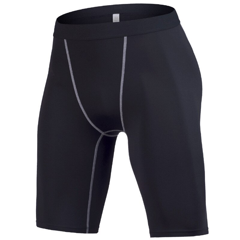 Summer Running Shorts Men Quick Drying Training Fitness Compression Gym Shorts Gym Mens Sport Compression Tights: Black / L