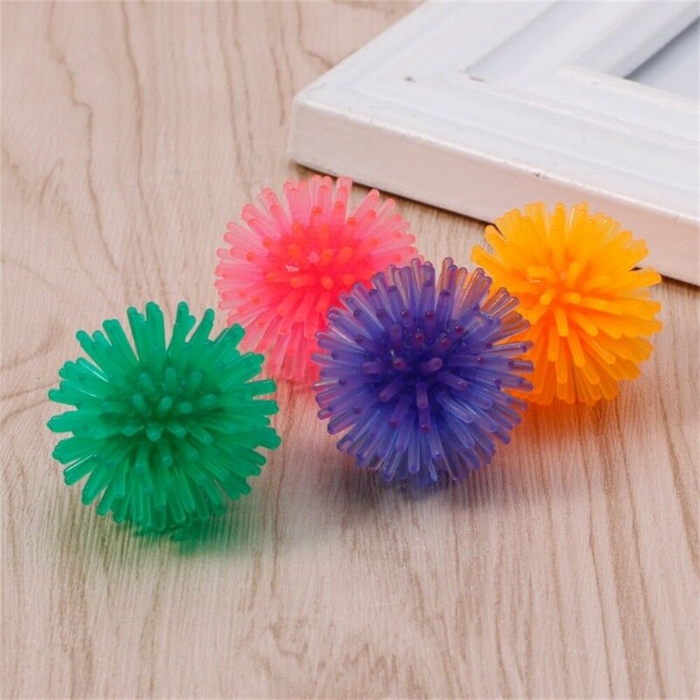 Flashing Light Up Lovely Dog Puppies Cat Pet Hedgehog Ball Rubber Bell Sound Ball Funny Playing Toy for Pets Enjoyable