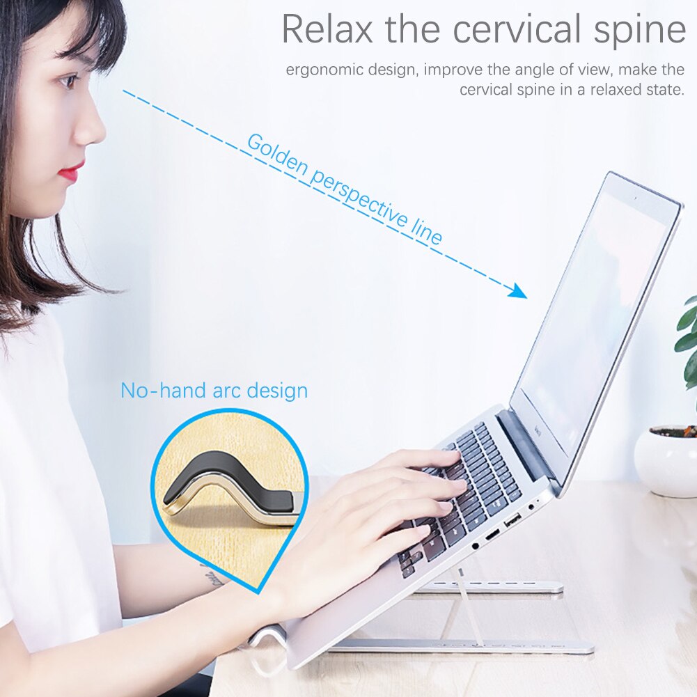 Ventilated Cooling Universal Laptop Stand Notebook Bracket Mount Adjustable Height Computer Desktop Office Riser Holder Portable