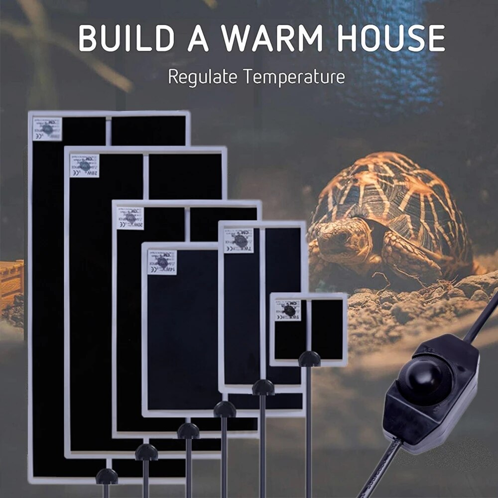 5-35W Heizung Warme Pad Terrarium Reptilien Wärme matt Einstellbare Temperatur Regler Inkubator Klettern Haustier matt Werkzeuge Schwarz