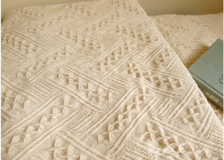 American Adult Knitted Throw Blanket solid white blanket Home Cover beach travel bed sofa Use FG1096