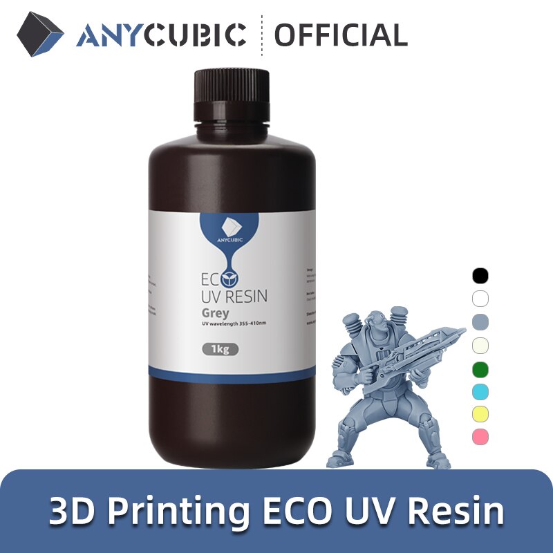 Anycubic Eco Uv Hars Voor Lcd 3D Printer Lage Geur En Veiligheid 405nm Uv Plantaardige Hars Met Hoge precisie Snelle Uitharding 1Kg