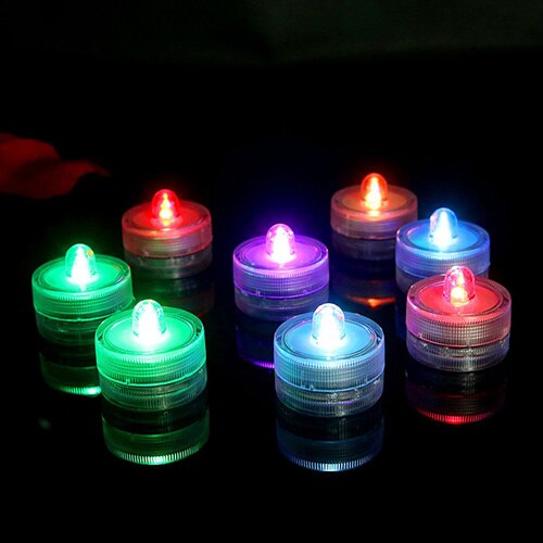 Photophore LED étanche, Simulation de bougie, Submersible, décor de fête de mariage, noël, 12 pièces/lot: changeant / Plum shape