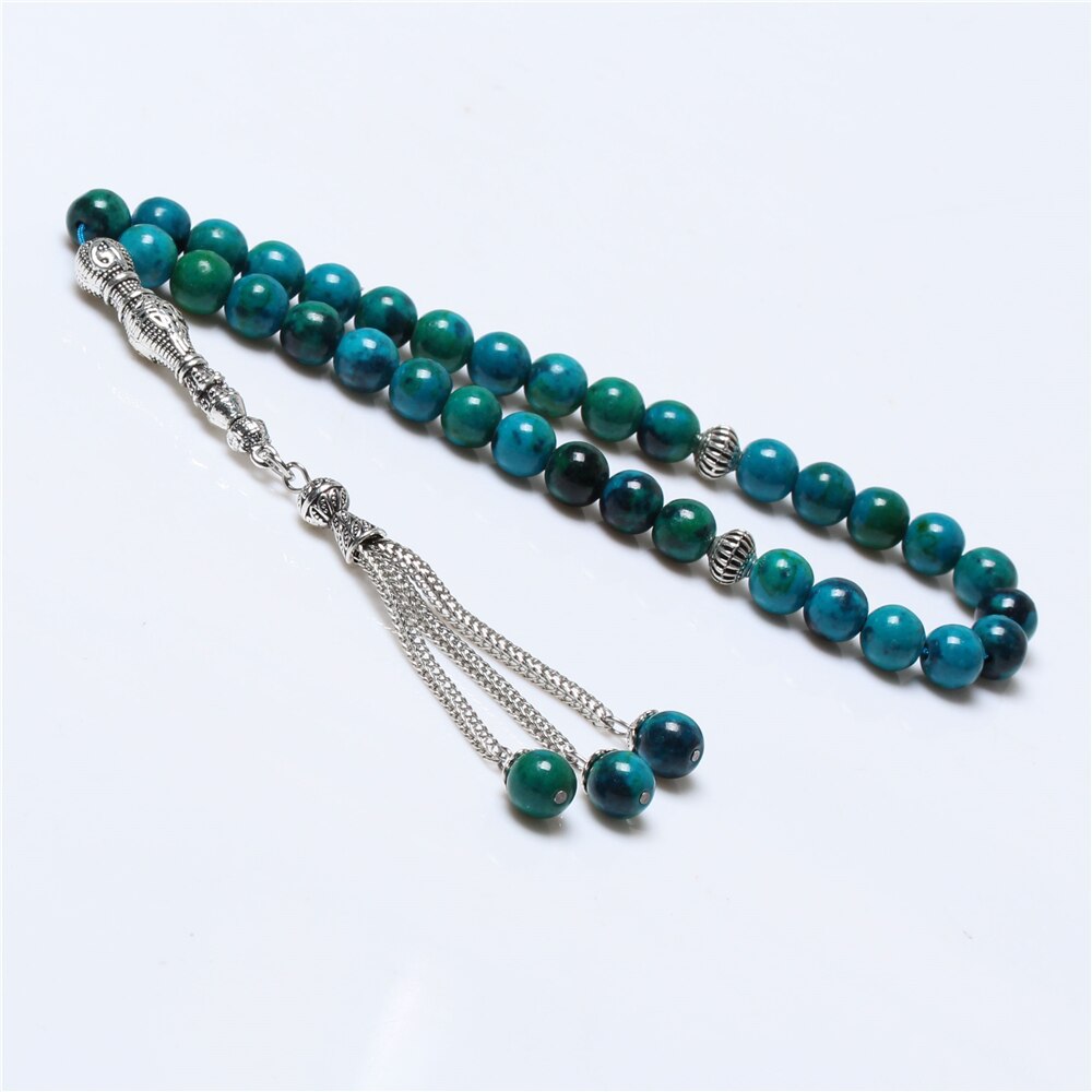 Muslimsk stil halskæde blå farve høj kvalitet bøn perler islamisk tasbih