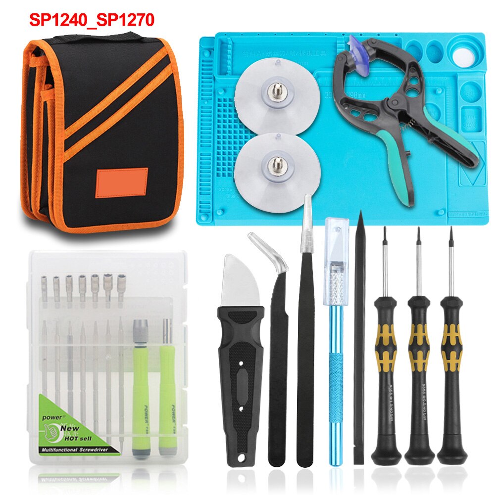 Gzerma Draagbare Reparatie Gereedschap Kit Voor Mobiele Telefoon Thuis Elektronica Computer Horloge Reparatie Precisie Schroevendraaier Set Met Reparatie Mat: SP1240 SP1270
