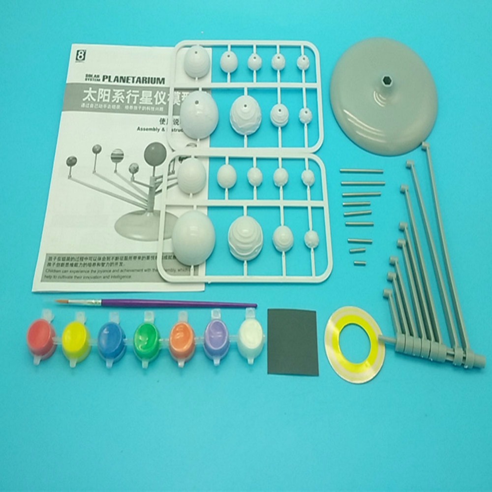 1 Pc/Box Fasinating Interesting Manual DIY 9-Planet Solar-System Model Planetarium for Children Physics & Mathematics Education