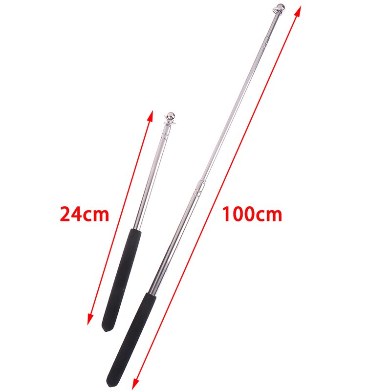 1pcs Black Stretchable Pointer touch whiteboard pen felt head stainless steel telescopic rod teacher pointer 1 meter