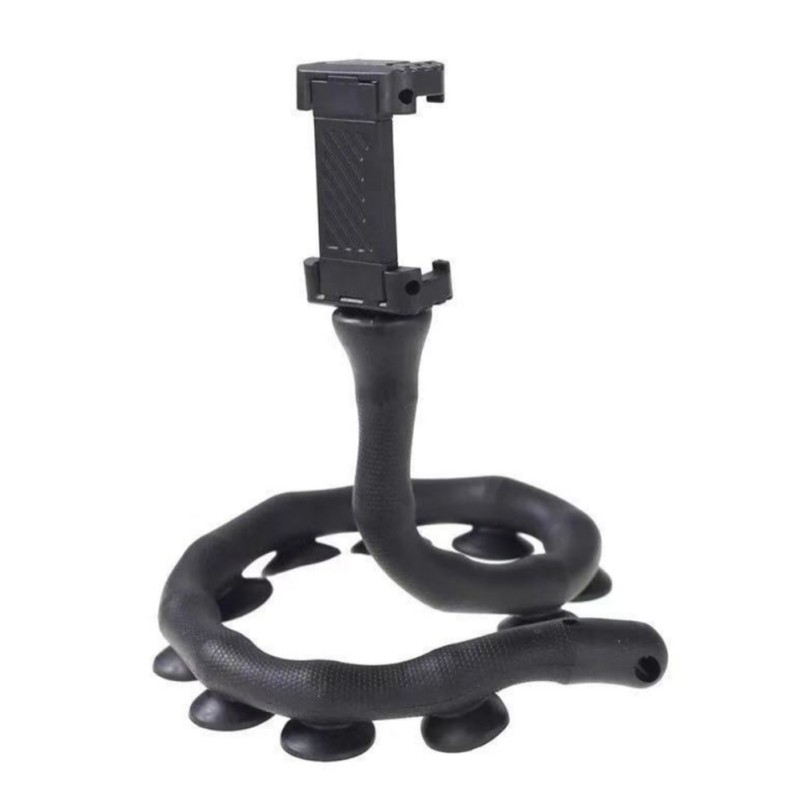 soporte de pared en vivo , soporte para teléfono móvil, soporte para bicicleta de sobremesa para coche, soporte Flexible con ventosa: black