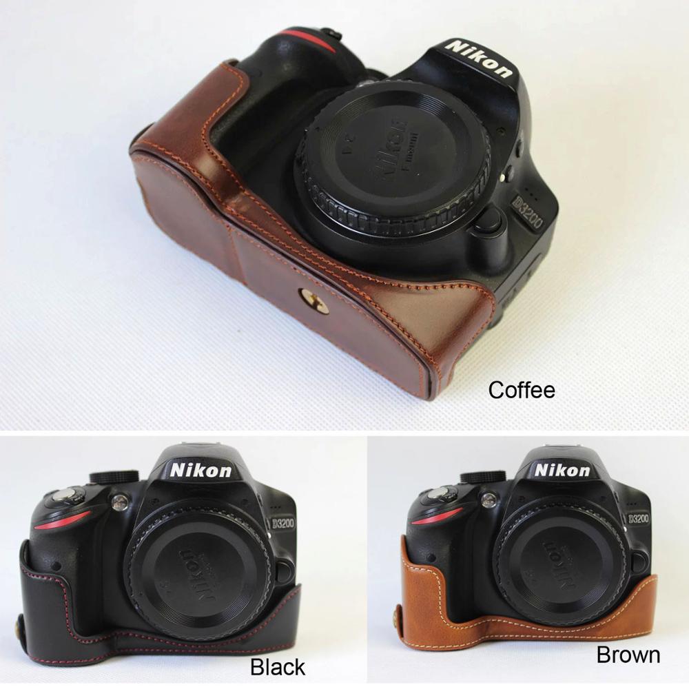Leather Protect Half Case Grip for Nikon D3400 D3300 D32000 D3100 Camera