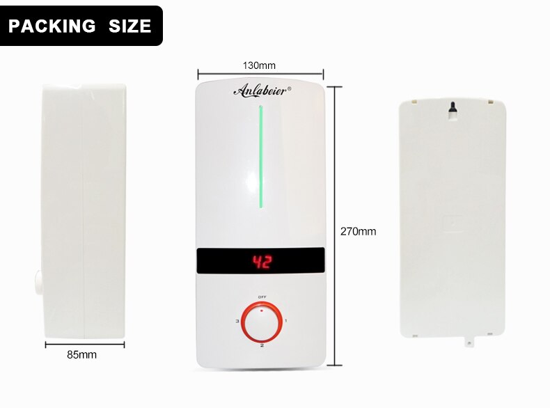 Anlabeier 220v 5500w instant electric shower water heater free freight to Russia without accessory