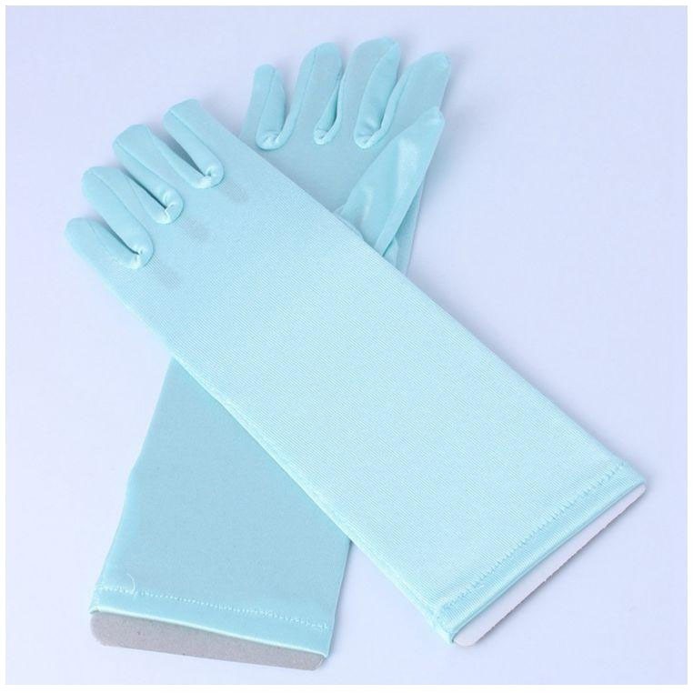 Handschoenen voor meisjes lange prinsessenhandschoenen meisjeshandschoenen verjaardag blauwe trouwjurk effen handschoen voor kostuumaccessoires satijn: 7