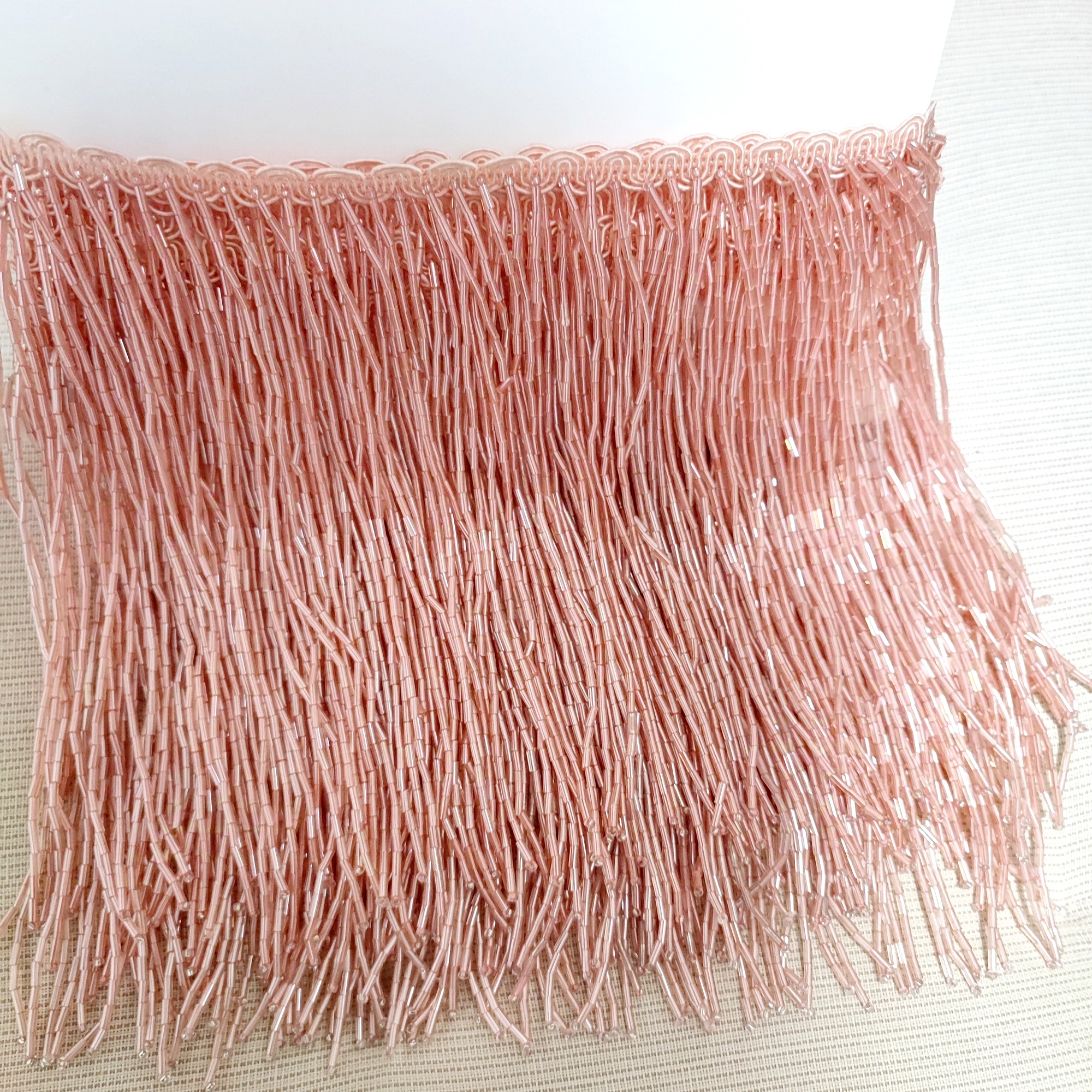Flequillo con cuentas de 20 cm de ancho, todo corneta, 8 pulgadas de ancho, oro, plata, negro, rojo, blanco, verde, rosa, cuentas moradas