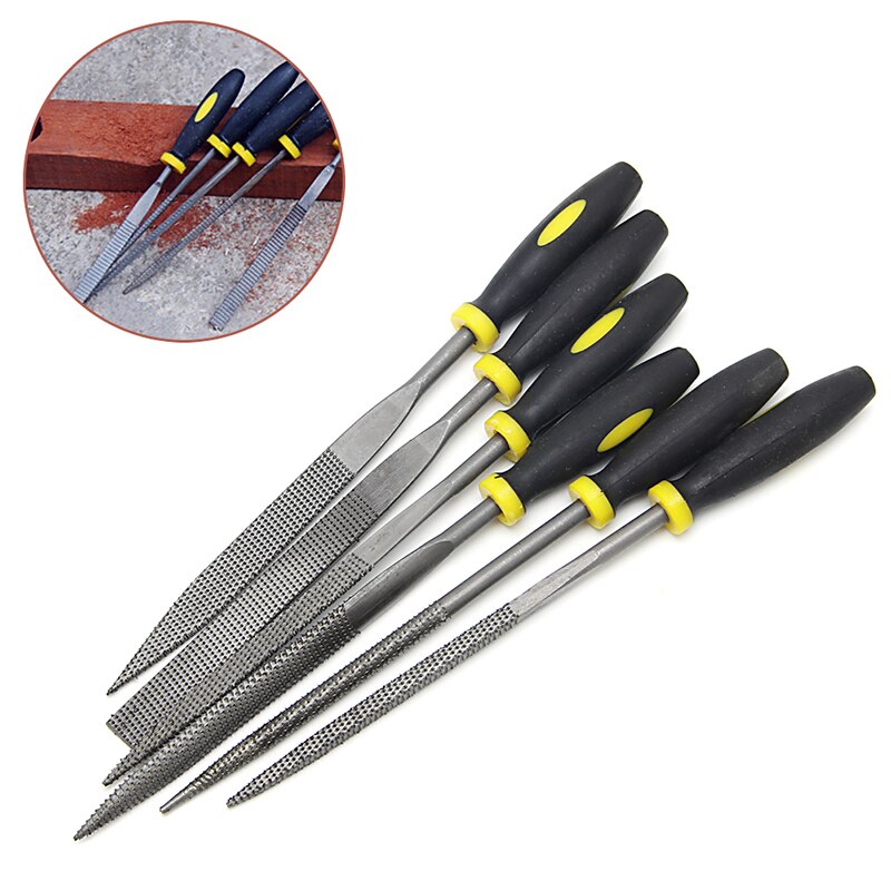 6Pcs 180mm Mini Metal Filing Rasp Needle File Wood Tools Hand Woodworking