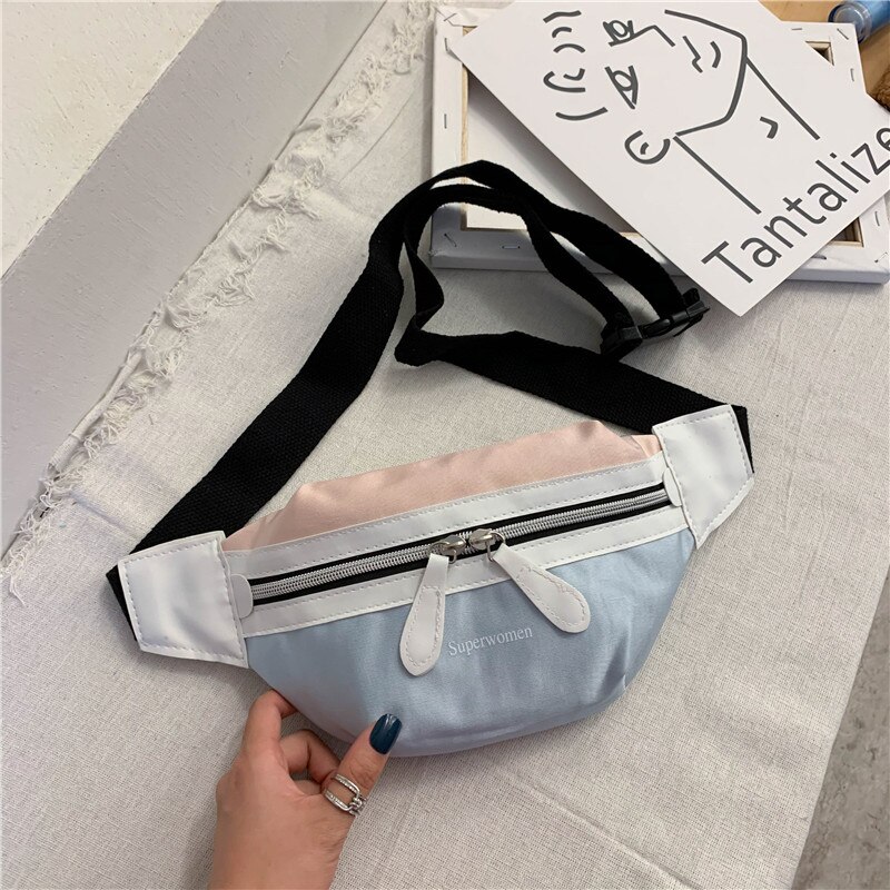 Leisure Tailleband Vrouwen Canvas Kleuraanpassing Een Schoudertas Student Rugzak Mode Borst Laterale Airbags Reizen Mobiele Zak