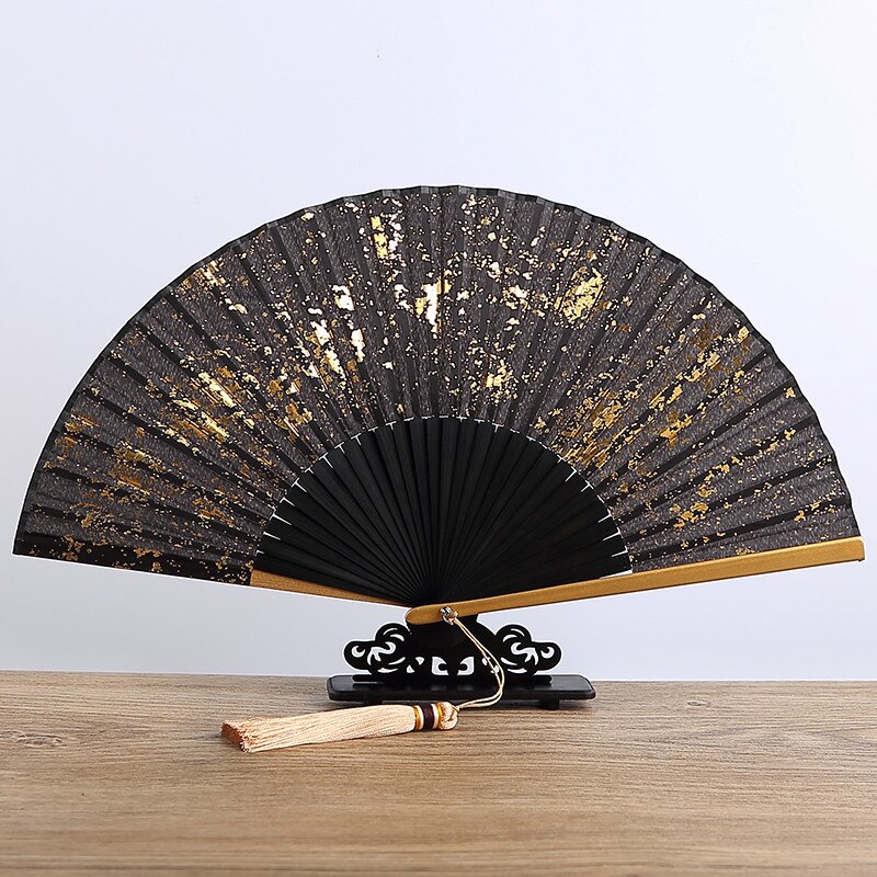 portable classical Japanese folding fan Chinese traditional bamboo wood and silk decoration Personality hand fan best: 1