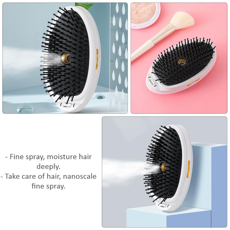 Spray Massage Kam Draagbare Elektrische Stijltang Sonic Hoofd Scalp Massager Hydrateren Smoothing Hair Brush Usb Opladen