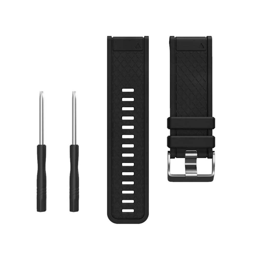 Silicone Sport Pols Band Horloge Strap Vervanging Riem Voor Garmin Fenix/Fenix 2: Black