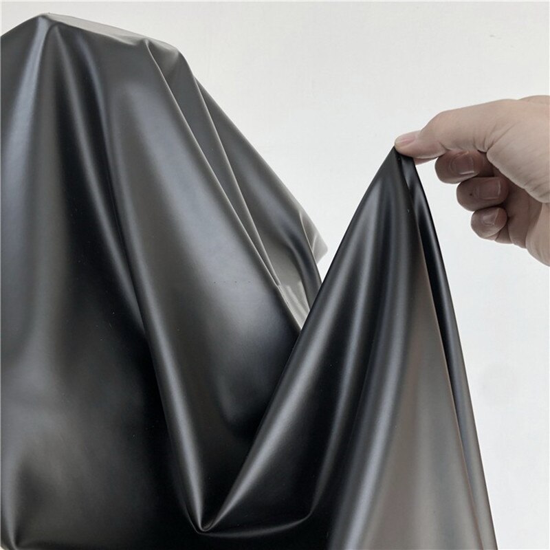 140cm*100cm Matte dark black matte baby leather High stretch lamb PU leather soft, smooth and delicate fabric