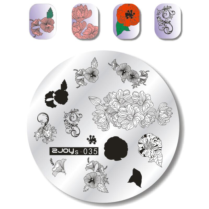 Plaques d'estampillage d'ongle KADOU/zjoies polonais de noël pour les pochoirs de manucure 14.5*9.5 Konad timbre estampillage modèle de manucure: zjoys-035