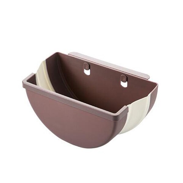 OYOURLIFE Folding Wall Mounted Trash Bin Recycle Bin Kitchen Cabinet Door Hanging Trash Can Holder Home Garbage Bin: Pink