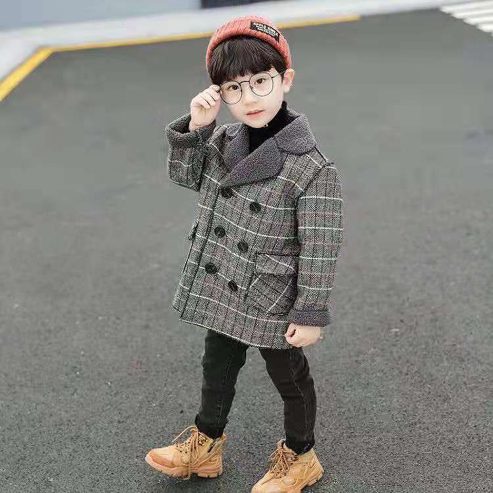 Børn drenge frakke efterår vinter drenge jakker til børn tøj overtøj teenage drenge tøj turn down plus fløjl overtøj
