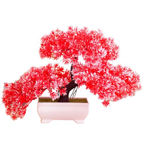 Artificial Tree Plant Bonsai Garden DIY Party Home Hotel Desktop Decor: Red