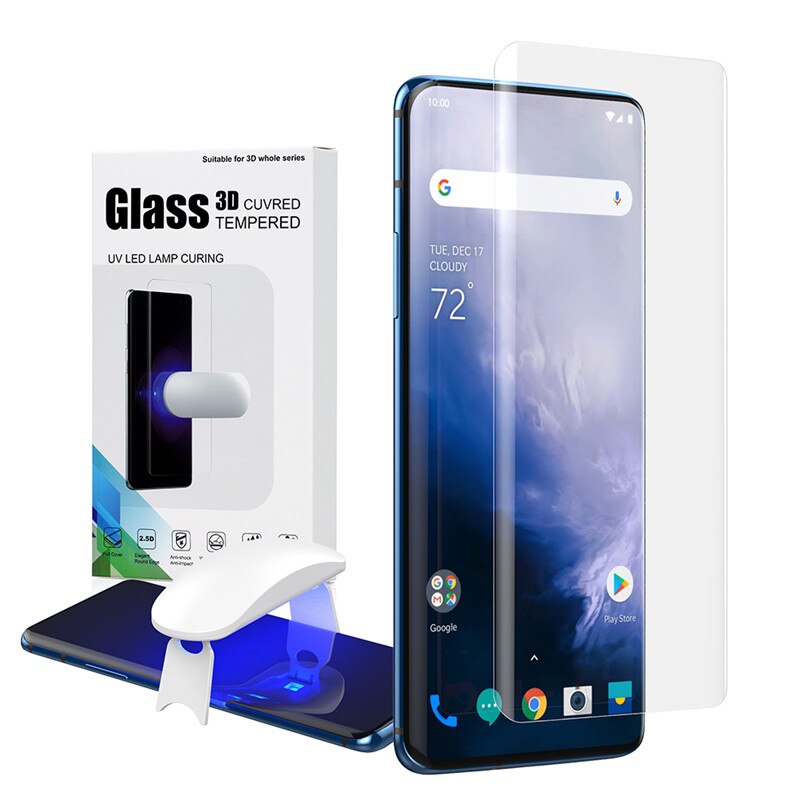 Screen Protector with fingerprint unlock for Oneplus 7 Pro UV Glass film full cover for Oneplus 7T Pro tempered glass: 1PC / For Oneplus 7 Pro