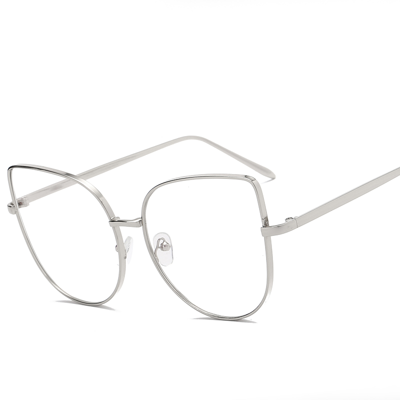 Metalen Frame Clear Lens Cat Eye Vorm Gothic Vintgae Sexy Bril voor Vrouwen Cater Retro Zonnebril Grappige Bril