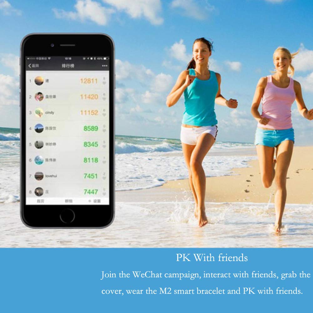 M2 IP67 Smart Bracelet Synchronous Motion Meter Step Counter Bracelet Cycling Heart Rate Monitors Bracelet Fitness Tracker Watch