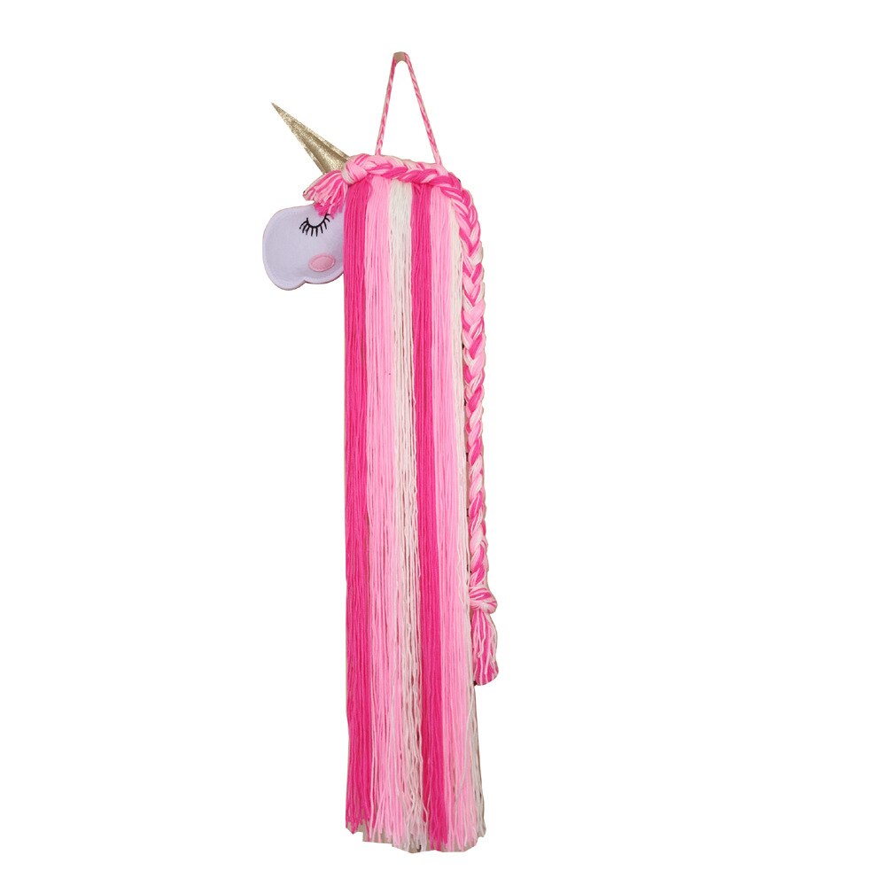Einhorn Haar BöGen Lagerung Gürtel Ornamente 100% Handgemachte Mädchen Haar Clips Haarspange Haarband Hängen Dekor Organizer: F